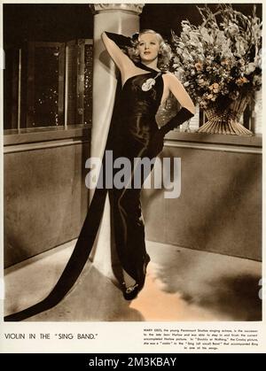 Mary Ella Dees (1911 2004), actrice américaine de scène et d'écran. En montrant Mary Dees, en train d'entrer et de terminer le rôle joué par Jean Harlow, comment est mort cette année-là. Date: 1937 Banque D'Images