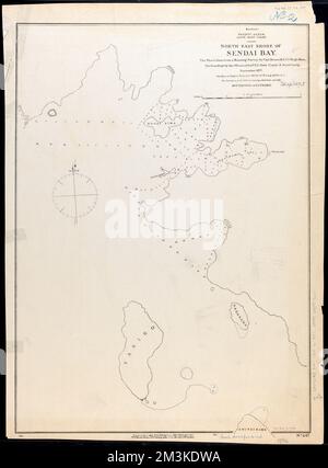 Océan Pacifique, Japon, côte est, rive nord-est de la baie de Sendai , baie Ishinomaki Japon, cartes, cartes marines, Japon, Collection du Centre de cartes Norman B. Leventhal de la baie Ishinomaki Banque D'Images