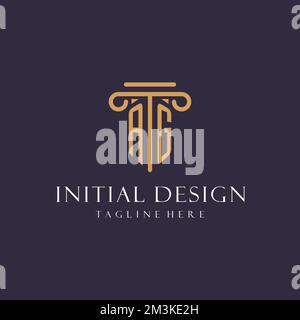 AG monogramme initiales design pour cabinet d'avocats, avocat, cabinet d'avocats avec des idées de style pilier Illustration de Vecteur