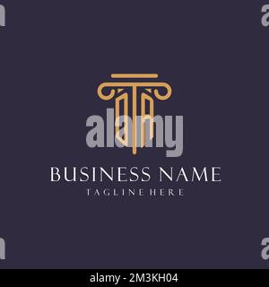 DA monogramme initiales conception pour cabinet d'avocats, avocat, cabinet d'avocats avec des idées de style pilier Illustration de Vecteur