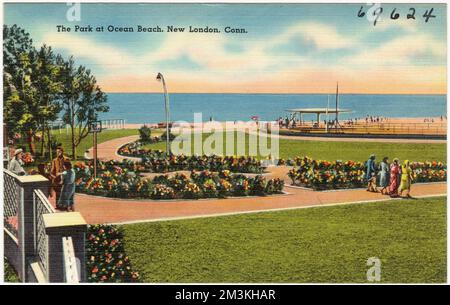 Le parc à Ocean Beach, New London, Connecticut , Parks, Tichnor Brothers Collection, cartes postales des États-Unis Banque D'Images