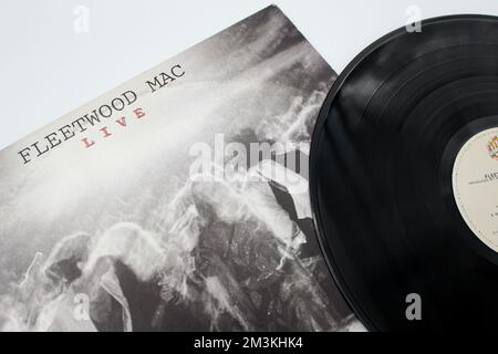 Rock et soft rock groupe, Fleetwood Mac album musique sur vinyle disque LP. Intitulé: Live Fleetwood Mac album couverture sur vinyle record LP Banque D'Images