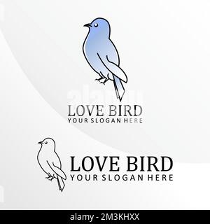 Simple et unique oiseau en ligne art image graphique icône logo design abstrait concept vecteur stock. Peut être utilisé comme symbole associé à l'animal. Illustration de Vecteur