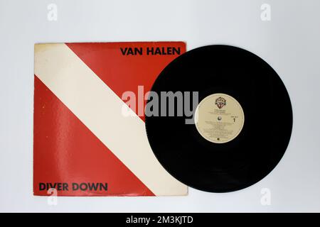 Hard Rock, Heavy Metal et glam Metal band, Van Halen album de musique sur vinyle disque LP. Intitulé: Diver Down album couverture Banque D'Images