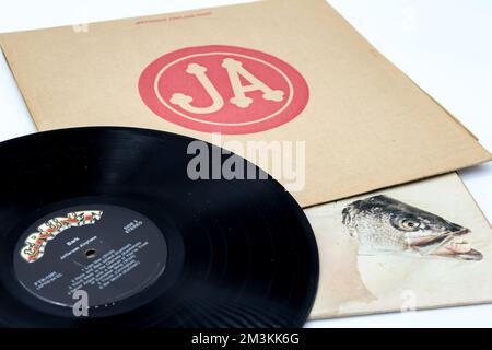 Groupe de rock psychédélique, album de musique Jefferson Airplane sur disque vinyle LP. Intitulé : couverture de l'album Bark Banque D'Images