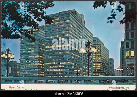 Penn Center, Philadelphie, Pennsylvanie , Gratte-ciel, Collection Tichnor Brothers, cartes postales des États-Unis Banque D'Images