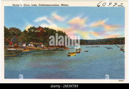 Pernette Cove, lac Cobbosseecontee, Maine , Lacs et étangs, Collection Tichnor Brothers, Cartes postales des États-Unis Banque D'Images