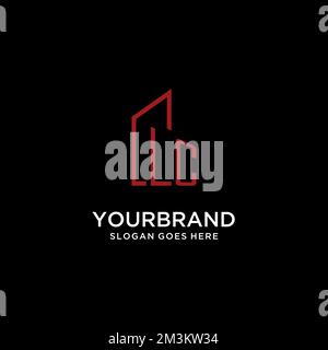 Monogramme initial LC avec idées de conception de logo de bâtiment Illustration de Vecteur