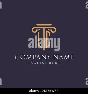 Modèle d'initiales du monogramme LC pour cabinet d'avocats, avocat, cabinet d'avocats avec idées de style pilier Illustration de Vecteur