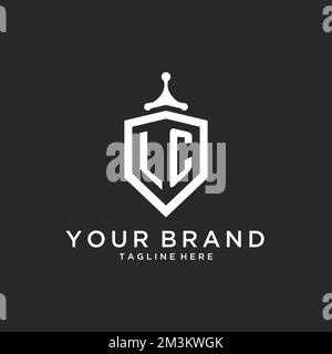 Logo LC monogramme initial avec idées de conception de la forme de la protection Illustration de Vecteur
