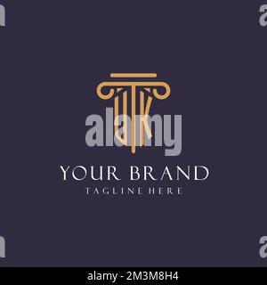 UK monogramme initiales design pour cabinet d'avocats, avocat, cabinet d'avocats avec des idées de style pilier Illustration de Vecteur