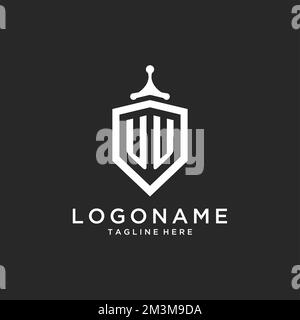 Logo UU monogramme initial avec des idées de conception de la forme de protection Illustration de Vecteur