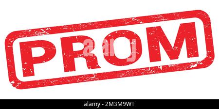 Texte PROM inscrit sur le signe rouge du rectangle. Banque D'Images