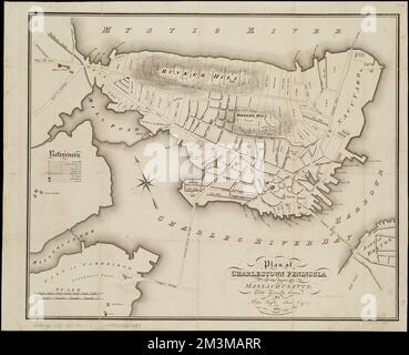 Plan de la péninsule de Charlestown dans l'État du Massachusetts , Charlestown Boston, Massachusetts, cartes Norman B. Leventhal Map Center Collection Banque D'Images