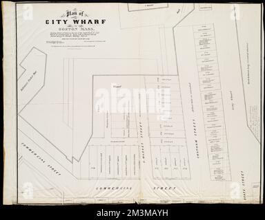 Plan de City Wharf à Boston, Mass : 14 terrains sur le côté du quai sud de Said Wharf & commercial St. : À vendre par vente privée par Josiah Quincy Jr., Brazers' Building, State St , Wharves, Massachusetts, Boston, cartes, immobilier, Massachusetts, Boston, Cartes, propriétaires fonciers, Massachusetts, Boston, cartes, Boston Mass., cartes Norman B. Leventhal Map Center Collection Banque D'Images