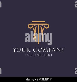 XY monogramme initiales design pour cabinet d'avocats, avocat, cabinet d'avocats avec des idées de style pilier Illustration de Vecteur