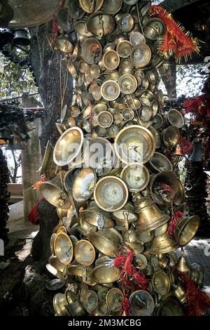 Golu Devta Temple cloches, Chitai, Almora, Kumaon, Uttarakhand, Inde Banque D'Images