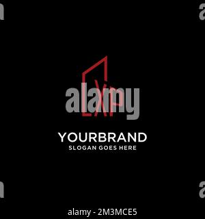 XP monogramme initial avec des idées de conception de logo de bâtiment Illustration de Vecteur