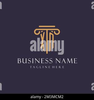 XN monogramme initiales design pour cabinet d'avocats, avocat, cabinet d'avocats avec des idées de style pilier Illustration de Vecteur