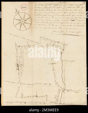 Plan of New Milford (Alna), arpenté par John T Foye, daté de 24 décembre 1795. ,. Massachusetts. Bureau du Secrétaire d'État Banque D'Images