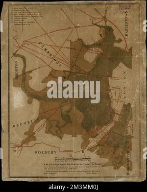 Un plan de ces parties de Boston, et les villes dans ses environs, avec les eaux et les appartements adjacents, qui sont immédiatement ou loin liés à la conception envisagée d'ériger des moulins à marée perpétuels , Boston Mass., cartes Norman B. Leventhal Map Center Collection Banque D'Images