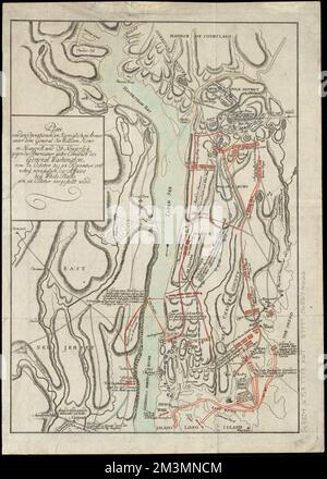 Plan von den operationen der Koeniglichen Armee unter dem General Sir William Howe : in Neuyorck und Ost-Neujerseÿ gegen die Americaner unter comando des General Washington, vom 12. Octobre bis 28. Novembre. 1776, wobeÿ vorzüglich die affaire beÿ Plaines blanches am 28. Octobre vorgestellt wird , White Plains, Battle of, White Plains, N.Y., 1776, cartes, œuvres de début à 1800, New Jersey, Histoire, Révolution, 1775-1783, Cartes, travaux préliminaires à 1800, État de New York, Histoire, Révolution, 1775-1783, Cartes, travaux préliminaires à la collection du Centre de cartes Norman B. Leventhal 1800 Banque D'Images