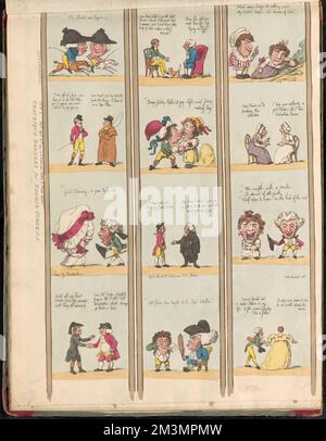 Tôle 5. Des frontières grotesques pour les chambres et les écrans, la conversation, l'équitation, chevaux, Kissing. Thomas Rowlandson (1756-1827). Impressions et mises en plan Banque D'Images