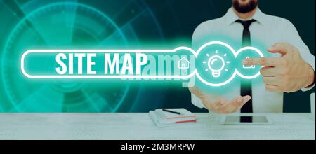 Affiche affichant le plan du site. Vitrine d'affaires conçue pour aider les utilisateurs et les moteurs de recherche à naviguer sur le site Banque D'Images