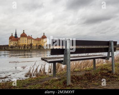 Vue sur le château de Moritzburg en hiver 04 Banque D'Images