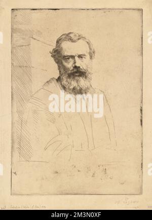 Portrait de l'artiste (3rd plaque) , Alphonse Legros (1837-1911) Banque D'Images
