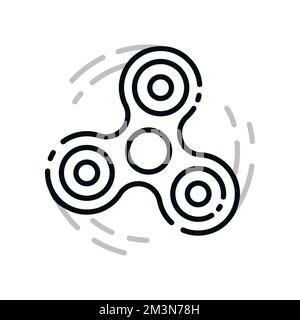 Icône de spinner fidget en mouvement. Logo linéaire Finger spinner. Symbole créatif tracé avec des lignes de contour en mouvement. Illustration vectorielle Illustration de Vecteur