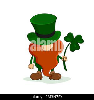 Le trèfle de maintien Leprechun. Illustration vectorielle. Illustration de Vecteur