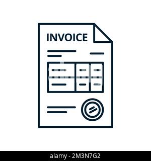 Icône de ligne de facture. Symbole de paiement de facture et de taxe. Icône document financier. Icône de facture vectorielle Illustration de Vecteur