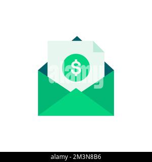 Icône d'e-mail de facturation. Paiement et facture. Concept de symbole de commande. Motif d'affiche d'impôt. Icône de document de courrier de banque de papier. Icône d'e-mail de facture vectorielle Illustration de Vecteur