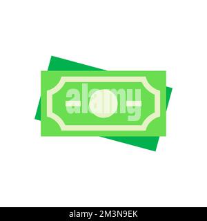 Icône argent. Symbole argent liquide simple. Billets en dollars. Icône d'argent en papier plat de dessin animé coloré. Isolé sur fond blanc. Illustration vectorielle Illustration de Vecteur