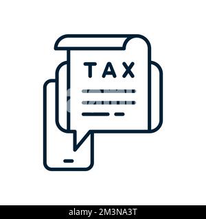 Formulaire électronique de déclaration de taxes sur l'icône du téléphone intelligent. Concept de paiement d'impôt en ligne. Document de déclaration de taxe numérique sur le téléphone portable. Smartphone avec fichier de formulaire fiscal Illustration de Vecteur