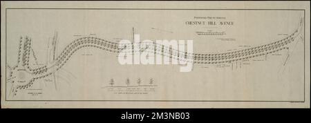 Plan préliminaire pour l'élargissement de l'avenue Chesnut Hill , Brookline Mass., cartes Norman B. Leventhal Map Centre Collection Banque D'Images