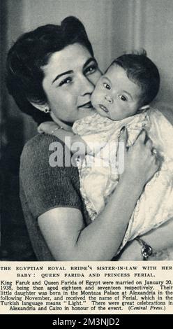 Reine Farida d'Egypte et Princesse Ferial Banque D'Images