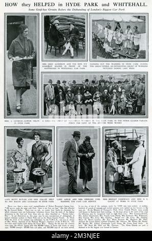 Des bénévoles typiques à Hyde Park et Horse Guards, aidant dans les cantines et traîner le lavage. Date: 1926 Banque D'Images