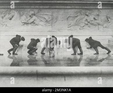 Préparation du dévoilement du Mémorial Victoria Banque D'Images