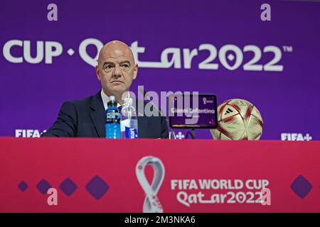 Doha, Qatar. 16th décembre 2022. Gianni Infantino, Président de la FIFA, lors de la coupe du monde de la FIFA, Qatar. , . (Heuler Andrey/SPP) crédit: SPP Sport presse photo. /Alamy Live News Credit: SPP Sport Press photo. /Alamy Live News Banque D'Images