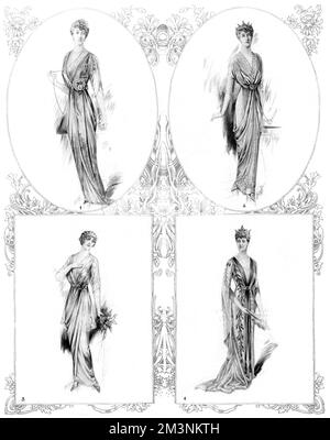 Mariage royal 1913 -- Connaught Fife -- quatre robes Banque D'Images