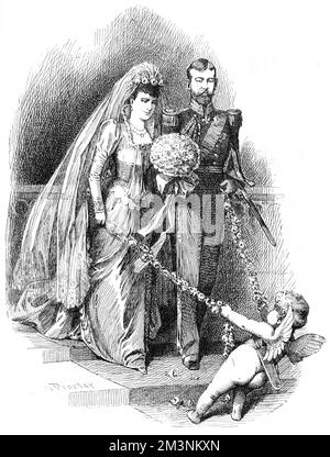 Mariage royal 1893 - George, duc d'York et Marie Banque D'Images