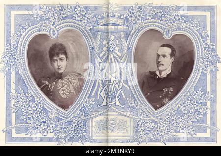 Mariage royal 1896 -- Princesse Maud et Prince Carl Banque D'Images