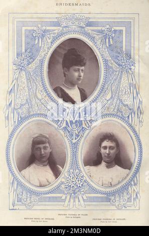 Mariage royal 1896 -- trois demoiselles d'honneur Banque D'Images