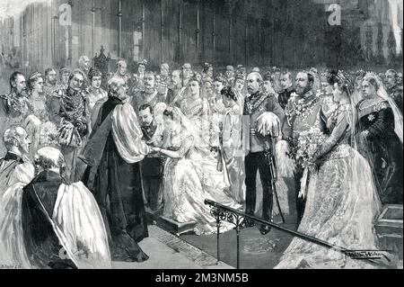 Mariage royal 1891 - cérémonie de mariage à la chapelle St Georges Banque D'Images