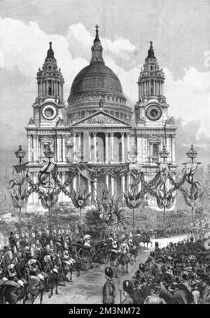 Mariage royal 1893 - le cortège a passé par Paul's. Banque D'Images