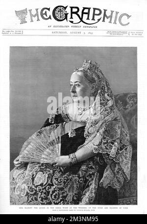 Mariage royal 1893 - la robe de la reine Victoria Banque D'Images