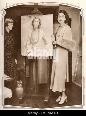 La duchesse de Leinster avec son portrait Banque D'Images