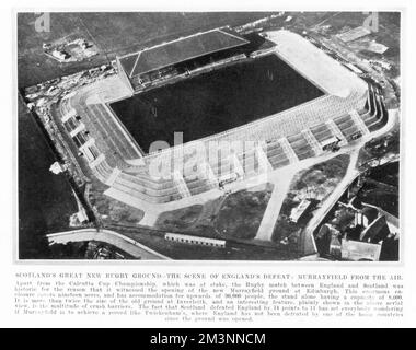 Stade Murrayfield vu des airs Banque D'Images